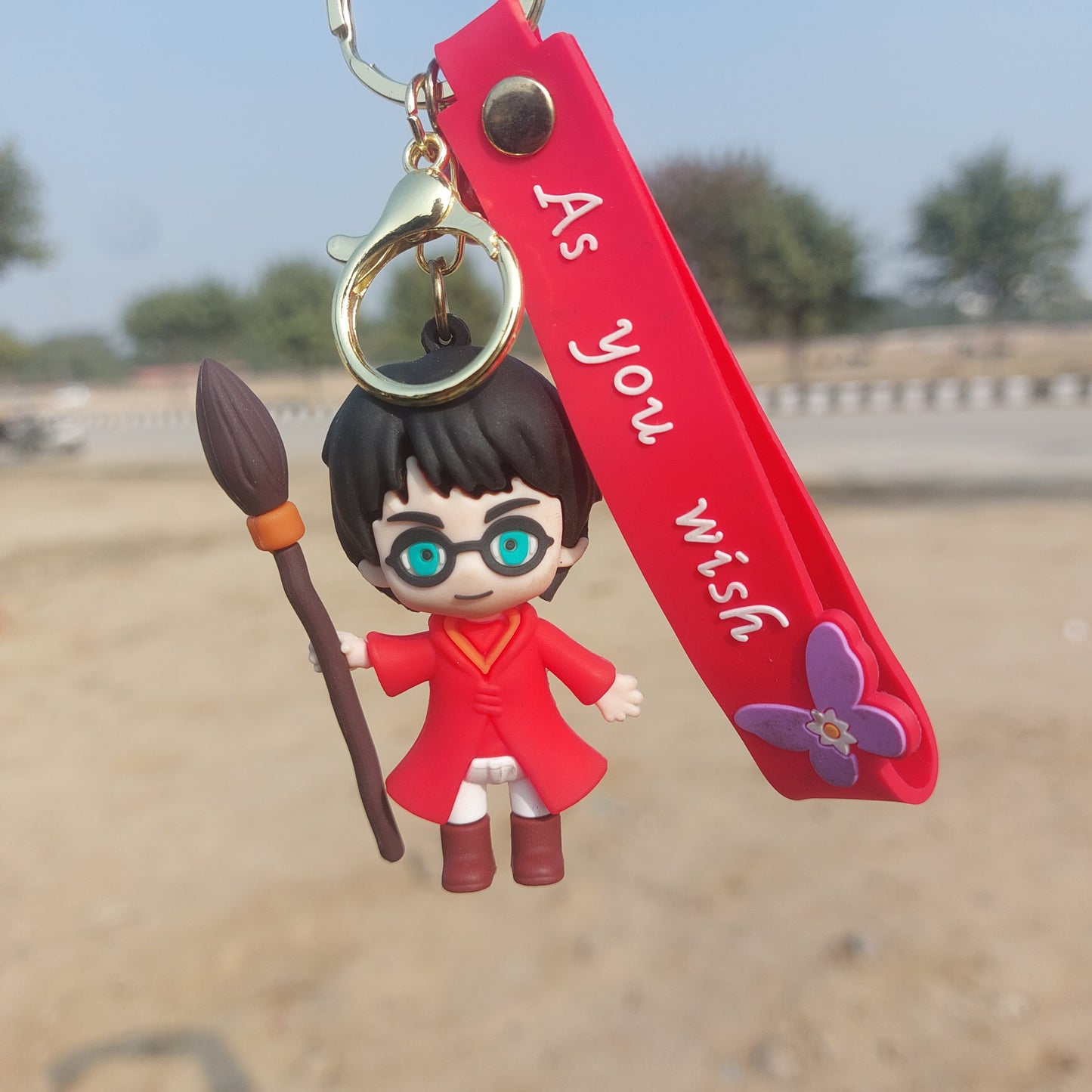 Broomstick Hero: Harry Potter Keychain